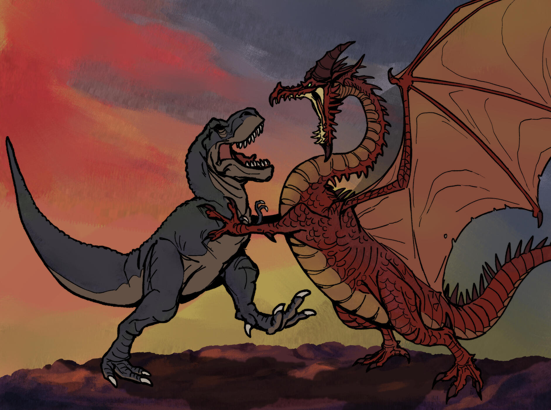 "T. rex vs Dragon"
